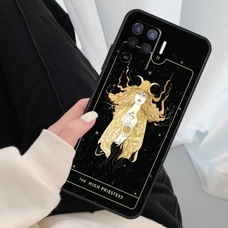 Лунная ведьма Таро Таинственный тотем Чехол Для Oppo A18 A38 A58 A78 A98 A80 A60 A40 A96 A76 A16 A94 A74 A54 A15 A17 A57 A77 A5 Pro