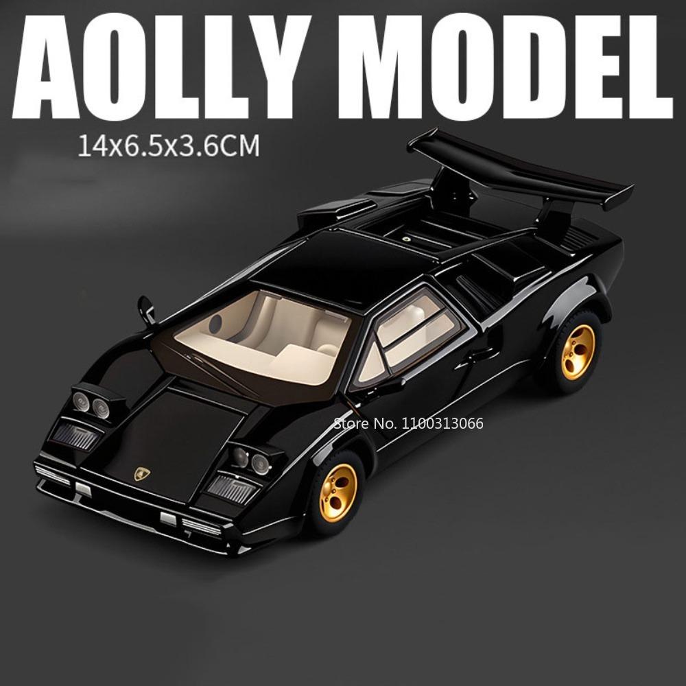 1:32 Alloy Lambor Countach LP500S Viper Cars Models Toy Rubber Tires Miniature Sports Car Wheel Pull Back Vehicle Model Ornament