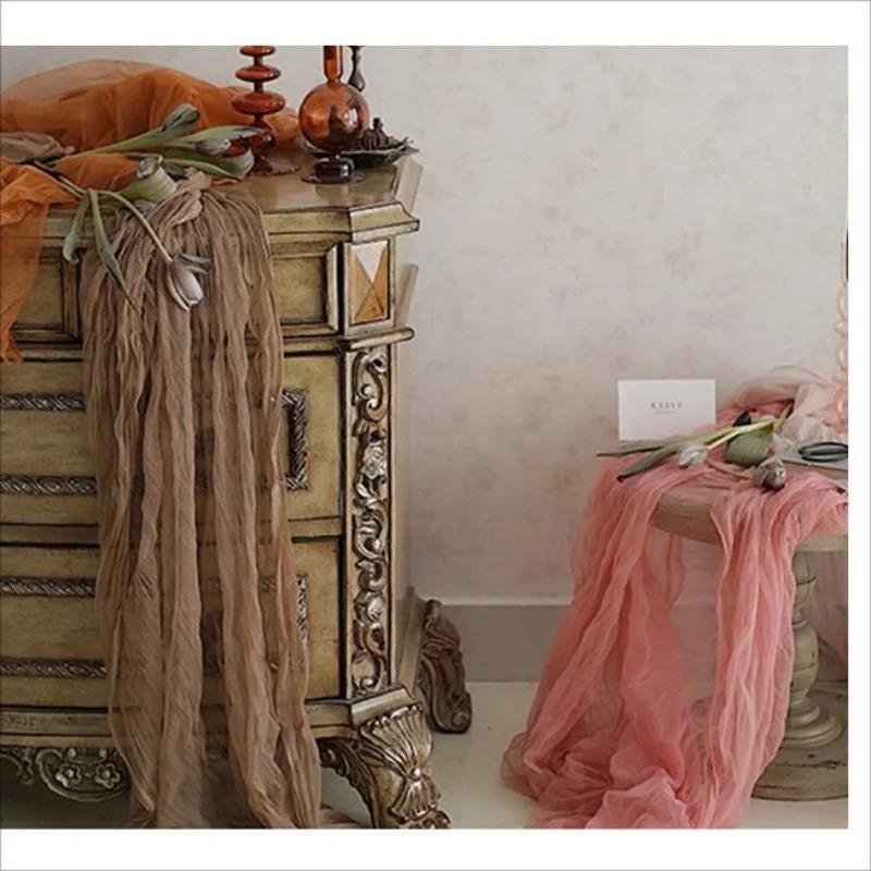 INS морщинистая Тюлевая ткань 1,2 x 3 м с рюшами, сетчатая ткань, цветочный магазин, фотофон, ткань, свадебный декор, украшения для дня рождения