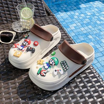 Милые тапочки Мэри крутые, женские летние дезодорирующие, можно мочить, с водяной подушкой, тапочки с закрытым носком, дышащие, на толстой подошве, с отверстиями