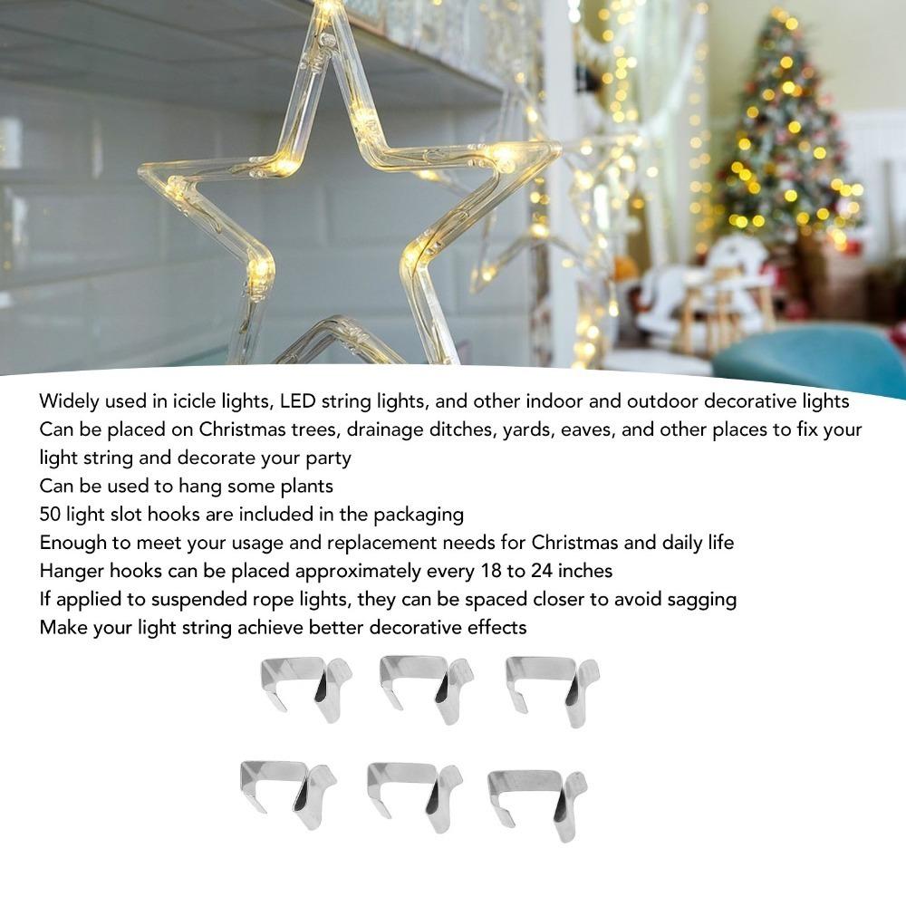 50pcs 0.9x0.6in/0.8x0.6in Christmas Light Clips String Light Hangers Seasonal Display