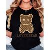Женская футболка Loverbear с принтом медведя, круглый вырез, короткий рукав, всесезонный повседневный топ для Рождества, Пасхи, Хэллоуина, Дня благодарения