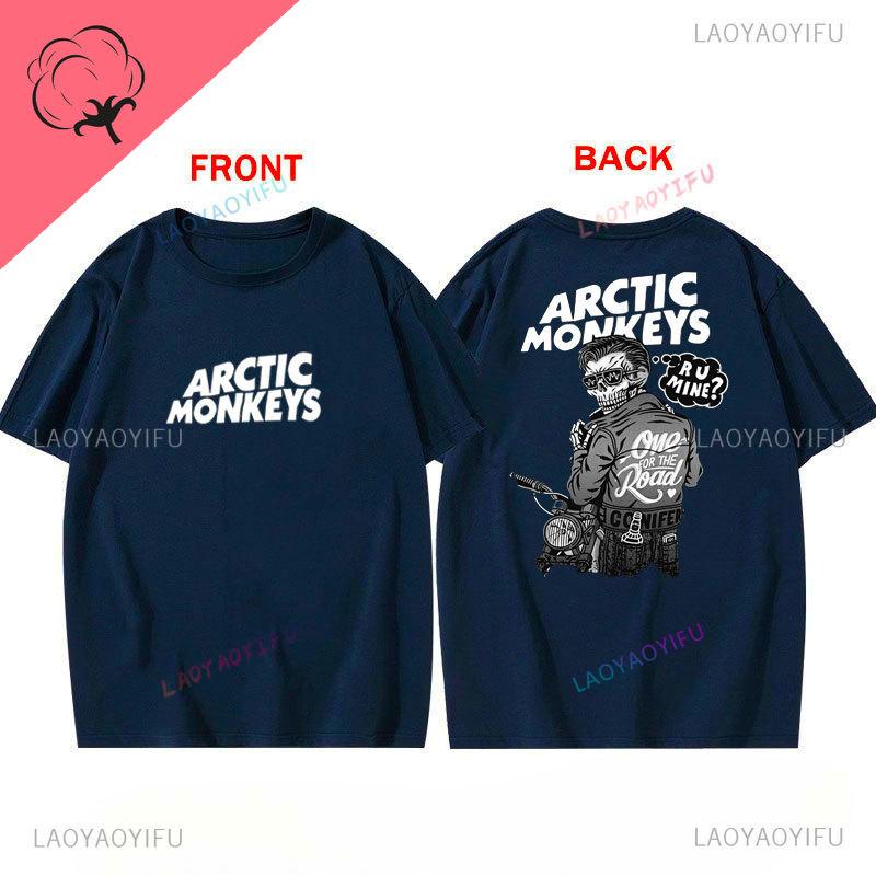 Футболка Arctic Monkeys Двусторонний принт Футболка С круглым вырезом Повседневная Уличная одежда Универсальная Альтернативный рок Готика Y2k Одежда