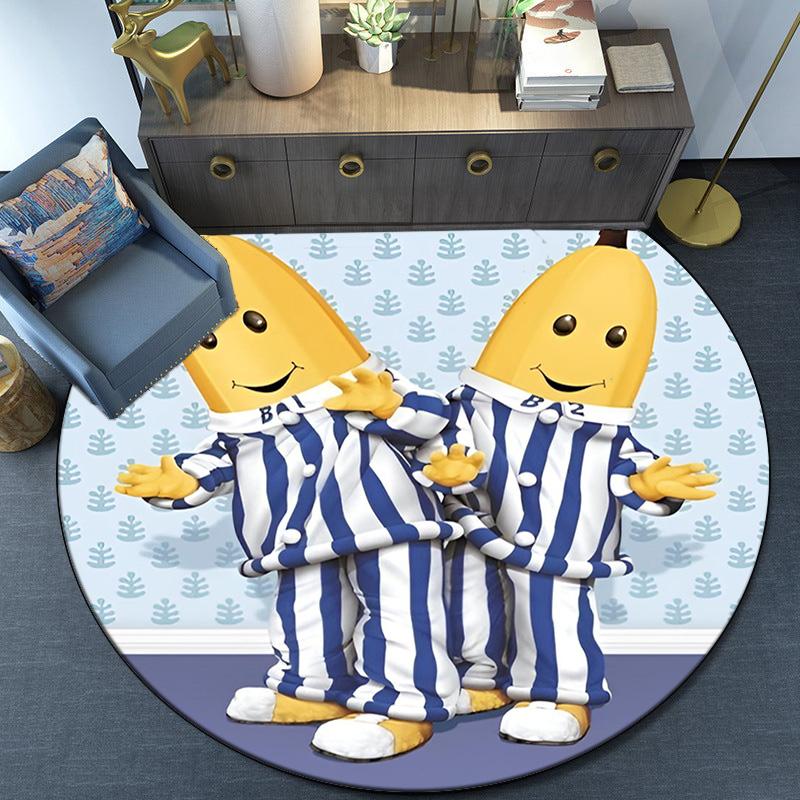 Bananas In Pyjamas Classic Round Rug for Livingroom,Bedroom, Palyroom, Chair Rug, Area rug, Circle Carpet, Fan Christmas gift