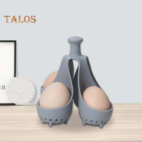 Силиконовый лоток для яиц с 4/6 отверстиями. Устойчивый к высоким температурам яйцеварка для быстрого приготовления. Ручка с защитой от ожогов. Легко очищаемый держатель для яиц.