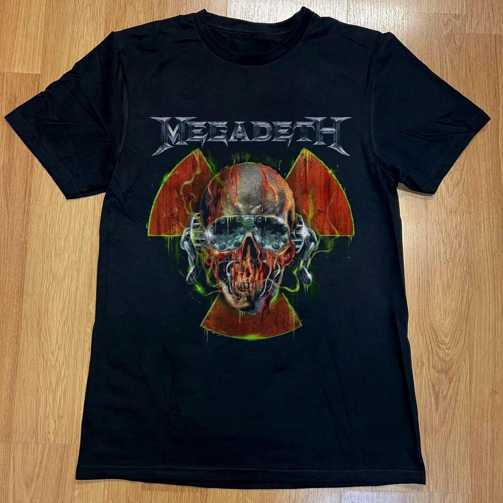 Редкий! Графическая футболка Megadeth Vic Rattlehead, Унисекс черная футболка, Размеры S-5XL Унисекс футболка
