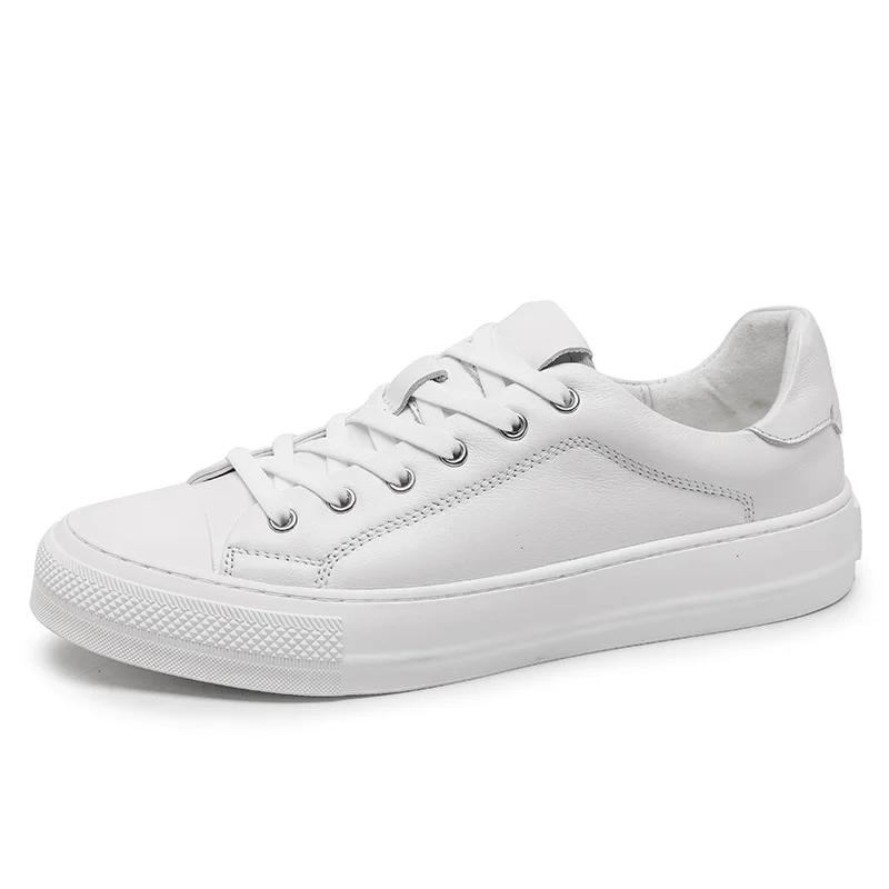 Fashion Luxury Brand Men Flat Genuine Leather Vulcanized Shoes Casual Versatile Walking Thick Sole Antiskid Lace-Up Muller Shoes 2024New