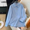 Весна и осень Большие размеры Женская корейская рубашка с длинным рукавом
