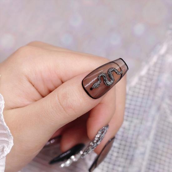 60Pcs/Box Snake Nail Charms with Rhinestones Elegant And Fashionable Nail Art Accessories for Women And Girls