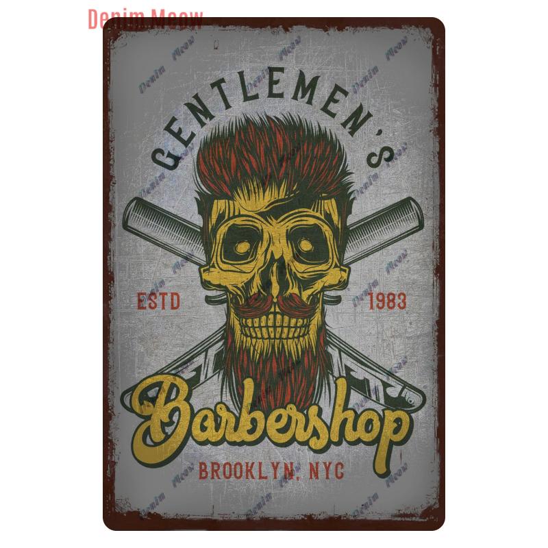 Ретро-табличка для стрижки волос, металлические знаки, парикмахерская, винтажная живопись, настенные плакаты, бар, паб, бритье и стрижка, домашний декор, WY28