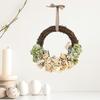 Artificial Flower Rattan Wreath for Front Door Handmade Floral Twig Garland