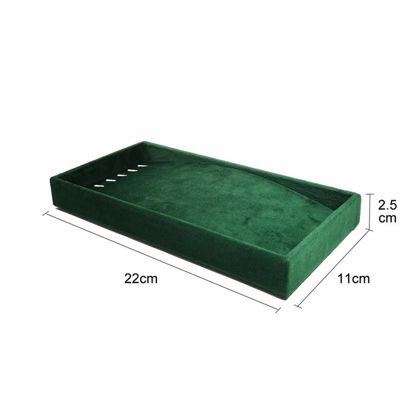 Темно-зеленый бархатный лоток для хранения ювелирных изделий, органайзер для ювелирных изделий, реквизит для хранения, подставка для колец, серег, ожерелий, браслетов