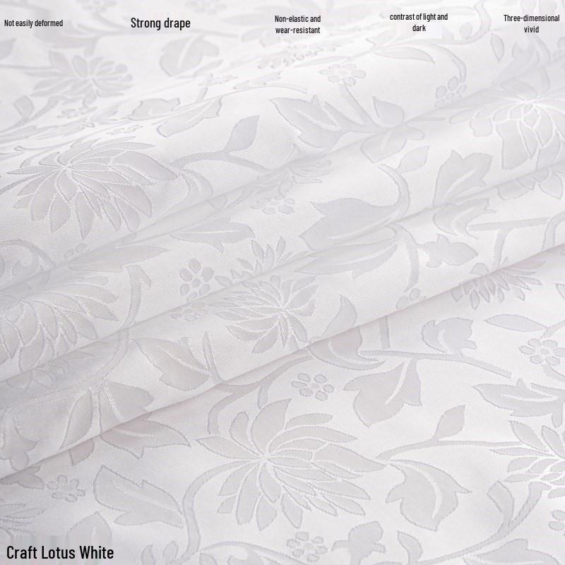 Lotus Texture Dark Pattern Jacquard Fabric for Handbags & Cosplay Hanfu