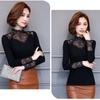 Women's Spring and Fall Stand-up Collar Bottoming Shirt Slim Hollowed Out Tops