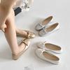 2025 Spring and Summer New French Outer Wear One-pedal Ballet Shoes Women's Versatile Shallow Bow Flat Shoes