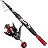 SOUGAYILANG Telescopic Fishing Rod 1.6M Spinning Fishing Pole Fishing Reel Set 5.0:1 Speed Metal Spool Carp Reel Rod Combo
