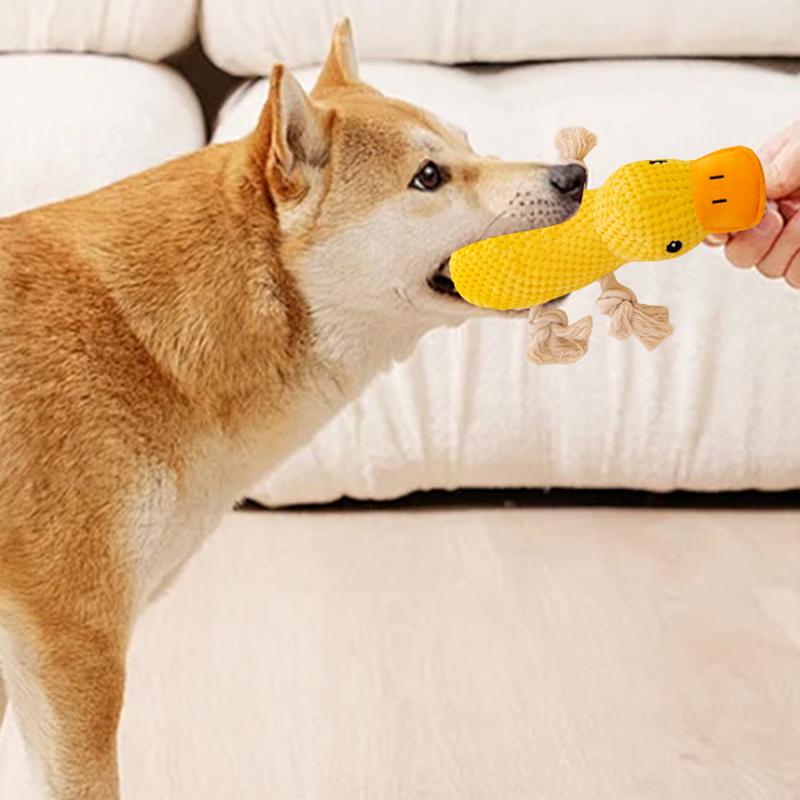 Dog Toys Plush Duck Shape Interactive Game Cute Animal Plush Toys For Travel Indoor Playtime Enrichment Home Boredom Reduction