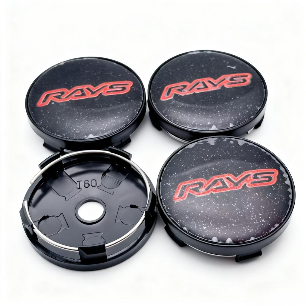 4 шт. JDM Логотип Rays Значок Наклейка Колпачки Центральные на Диски Автомобиля Внешний Диаметр 60 мм Зажимы 56 мм Ступица Колеса Колпак Ступицы Колпаки Ступицы Пылезащитный Чехол Авто Аксессуары