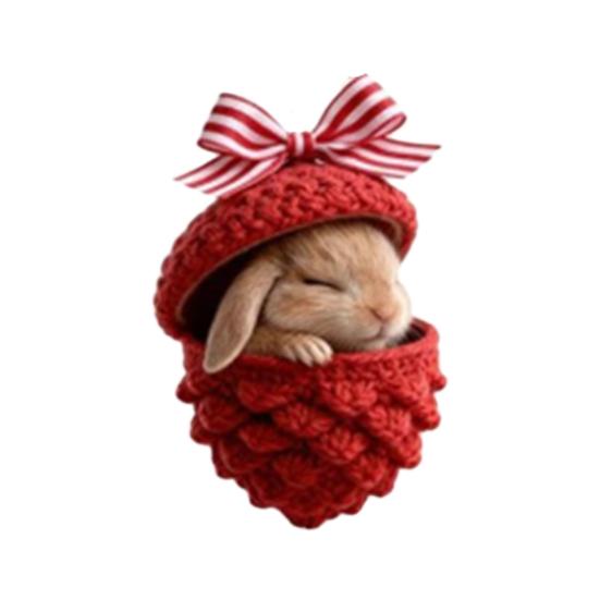 Лесные животные Желуди Украшения Акриловые Уютный лес Рождественские украшения 2D Акриловый Вязаный Сосновая шишка Животное Подвесное украшение для дома Вечеринки