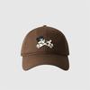 Cute cartoon dog hat for men and women, wide brim, small face, pure cotton soft top cap, couple baseball cap