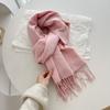 New Solid Color Fringed Scarf Men's and Women's Autumn and Winter Thickened Versatile High-end Shawl Imitation Cashmere Fashion Scarf