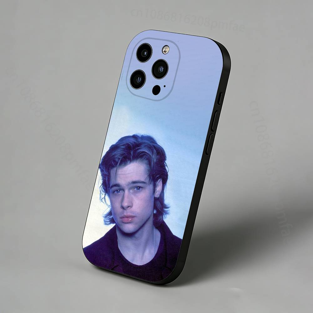 Тонкий задний чехол для телефона с изображением актера Брэда Питта для iPhone 16,15,14,13,12,11 Pro,Max,Plus,X,XS,XR,SE,Mini Защитная крышка