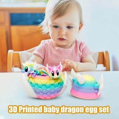 Yousheng 3D-печатное коллекционное мини-яйцо дракона с подвижным драконом внутри, красочная миниатюра животного, игрушка-непоседа, настольная фигурка для дома, офиса
