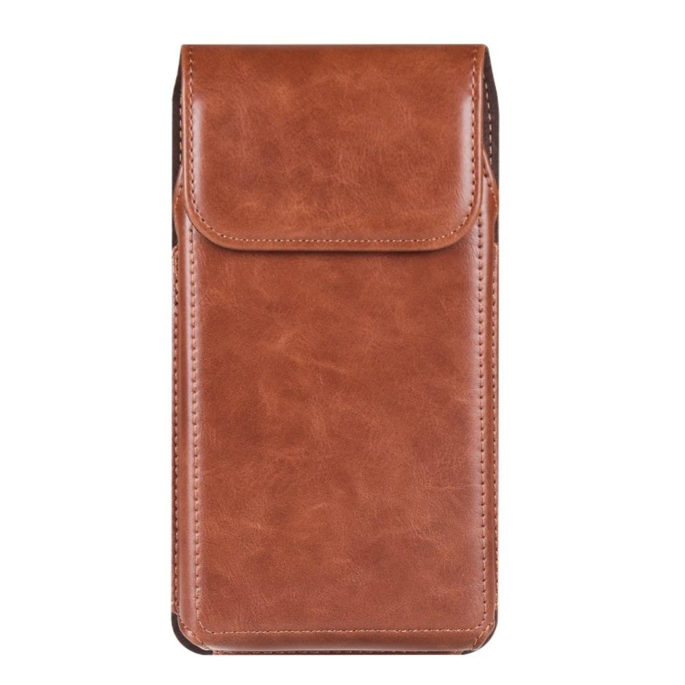 Solid Color Leather Belt Clip Phone Case Vertical Phone Belt Hanging Pouch Outdoor Sports