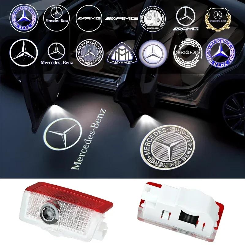 DDE2 AAA 2PCS LED Car Door HD Laser Projector Lights Door Welcome Lamp Mercedes Benz A C E GLC GLA GLE W205 W212 W213 X253 X156 W166