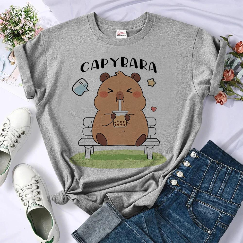 Capybara Shirt Teen Unisexga Cute Goth Scene  Y2k Tshirt Japan Grunge Japanese Dollette Gyaru