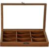 Коробка для специй из дерева Sheesham на 9 контейнеров со съемными перегородками – 20,32 см, настольный органайзер для масалы и трав с ложкой