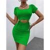 Женское сексуальное платье Женская сумка с короткими рукавами и обтягивающей короткой юбкой