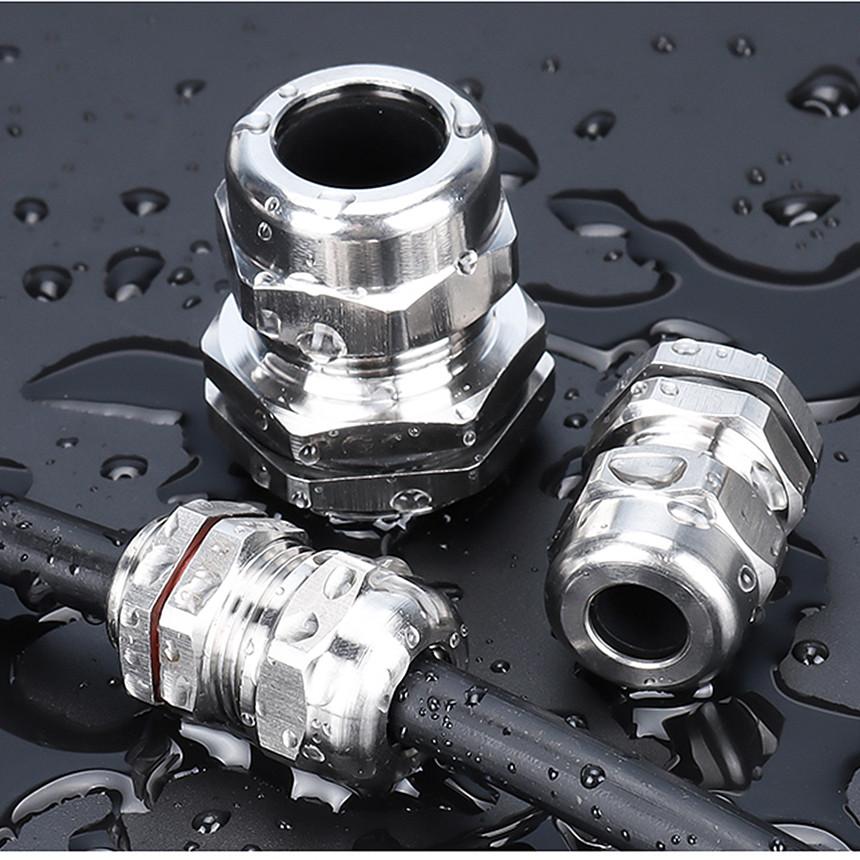 1Pcs Waterproof Cable Gland 304 Stainless Steel Glands IP68 PG7 PG9 Metal Joint PG13.5 PG16 Cable Fixing Seal Joint Fit 3-52mm