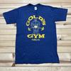 Винтажная футболка Gold’s Gym California 80-х, одинарный шов, размер Medium, синяя, РЕДКАЯ, унисекс