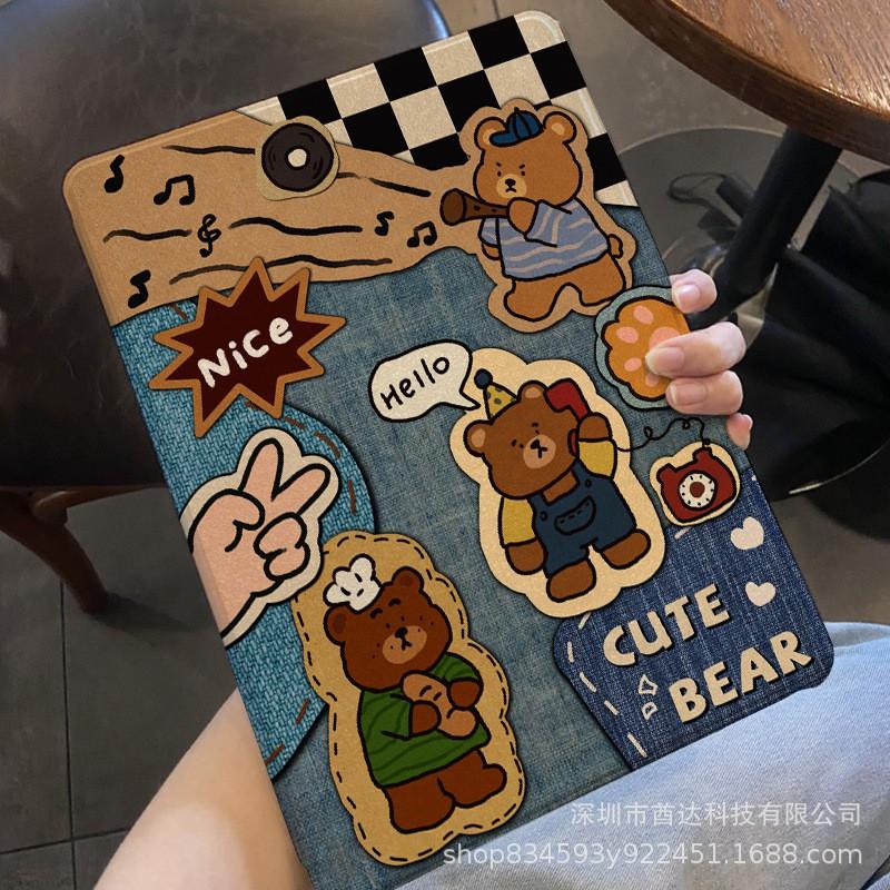 IPad Pro 11 Case 9 Cover Cute Cartoon Animal Design Silk Texture Shockproof Stand Function Auto Sleep/Wake