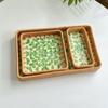 Плетеная из ротанга корзина с плетеным дном и ручками, плетение из ротанга, разноцветное плетение, корзина для фруктов, ручная работа, декоративный поднос из ротанга с ракушками
