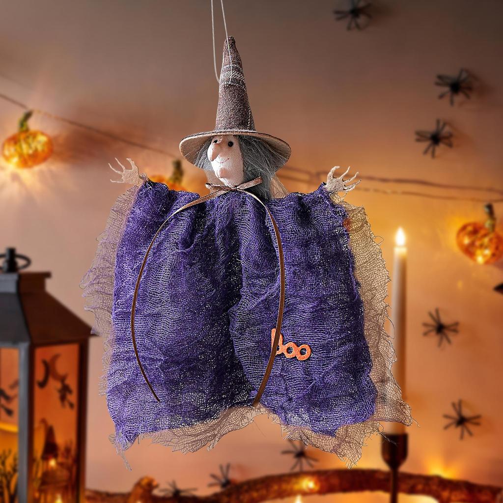 Halloween Ghost Festival Haunted House Witch Figurine Hanging Doll Decoration Pendant Ornaments for Party Haunted House Decorate