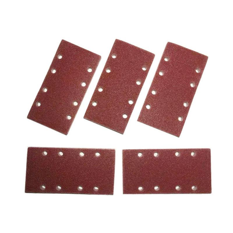 1pc Grit Flocking 185*93mm Glass Grinder 8 Hole Abrasive Stone Wood Polish Tools Square Sandpaper Sand Paper