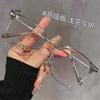 Fashionable Semi-Rimless Beta Titanium Eyeglasses For Men - Lightweight Frame With Anti-Reflective Lenses Myopia Glasses