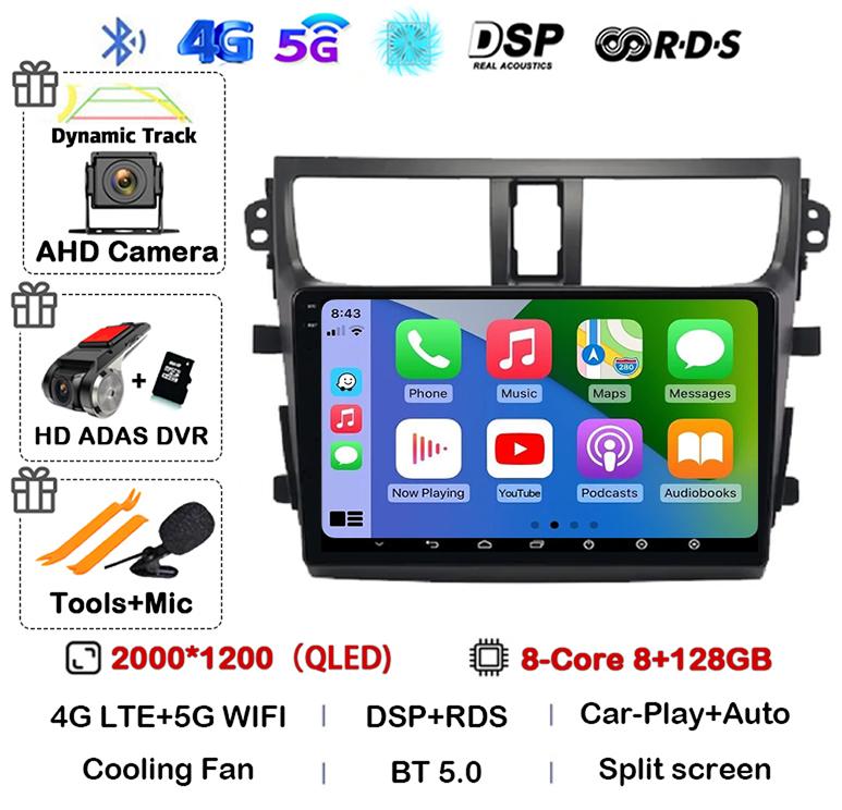 Android 14 Carplay Auto Car Radio For SUZUKI CELERIO/CULTUS 2015 2016 2017 4G WIFI Multimedia Video Player 360 Camera Stereo DSP