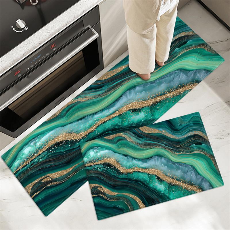 Абстрактный принт Набор кухонных ковриков Впитывающий Нескользящий Мягкий Фланелевый Спонж Напольный коврик Для Ванной Дверной коврик Коврик-дорожка