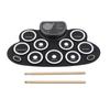 Drum Pads with Speakers Roll Up Drum Set Electronic Drum Set USB Rechargeable  Speaker Kids Roll Up Drum Practice Pad White