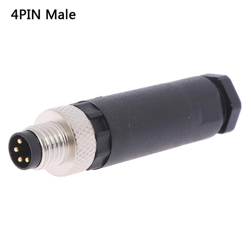 1Pc M8 Sensor Connector 3/4 Pin Male/Female Straight Angle Plug
