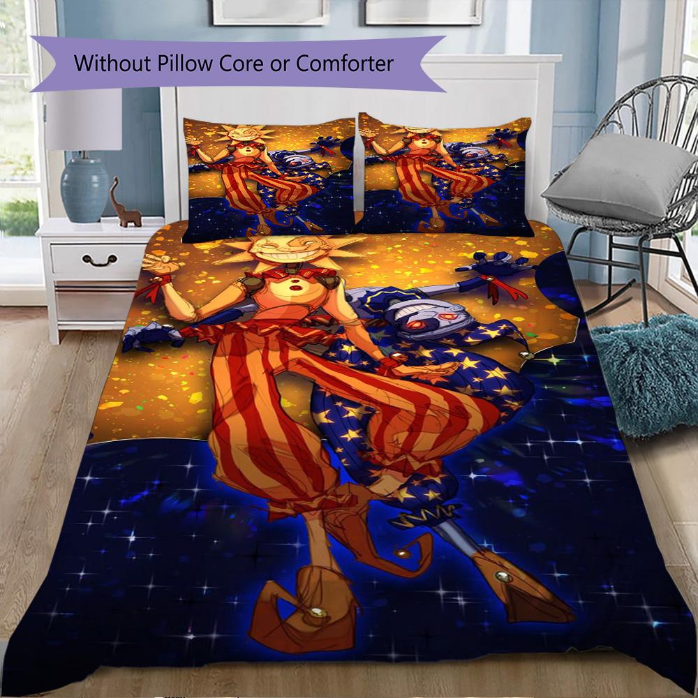 Sun & Moon Jester Anime Print Pattern Bedding,Quilt Set Quilt Cover Pillowcase Home Birthday Gift (1*duvet cover+2*pillowcase,without core)ZSJT0917373