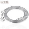 DOTEFFIL 925 Silver 5/10pcs/Lot 16/18/20/22/24/26/28/30 Inch 1.2mm Snake Chain Necklace For Woman Man Fashion Jewelry
