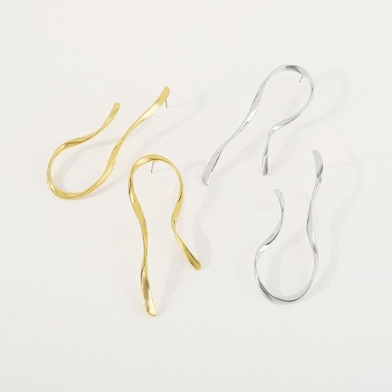 1 пара простых преувеличенных асимметричных металлических серег-гвоздиков, винтажные изогнутые серьги-капли, модные ювелирные аксессуары, подарок