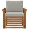Outdoor Sofa Set Solid Acacia Wood and Polyester Natural