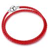 Silver Color Round Clasp Shaped Leather Chain Charm Bracelet Fit Beads DIY Brand Bracelet Bangle for Women Men Gift Dropshipping