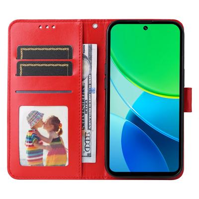 Чехол для vivo Y29 5G/Y19s 4G Кожаный чехол-кошелек с тиснением «Подсолнух»