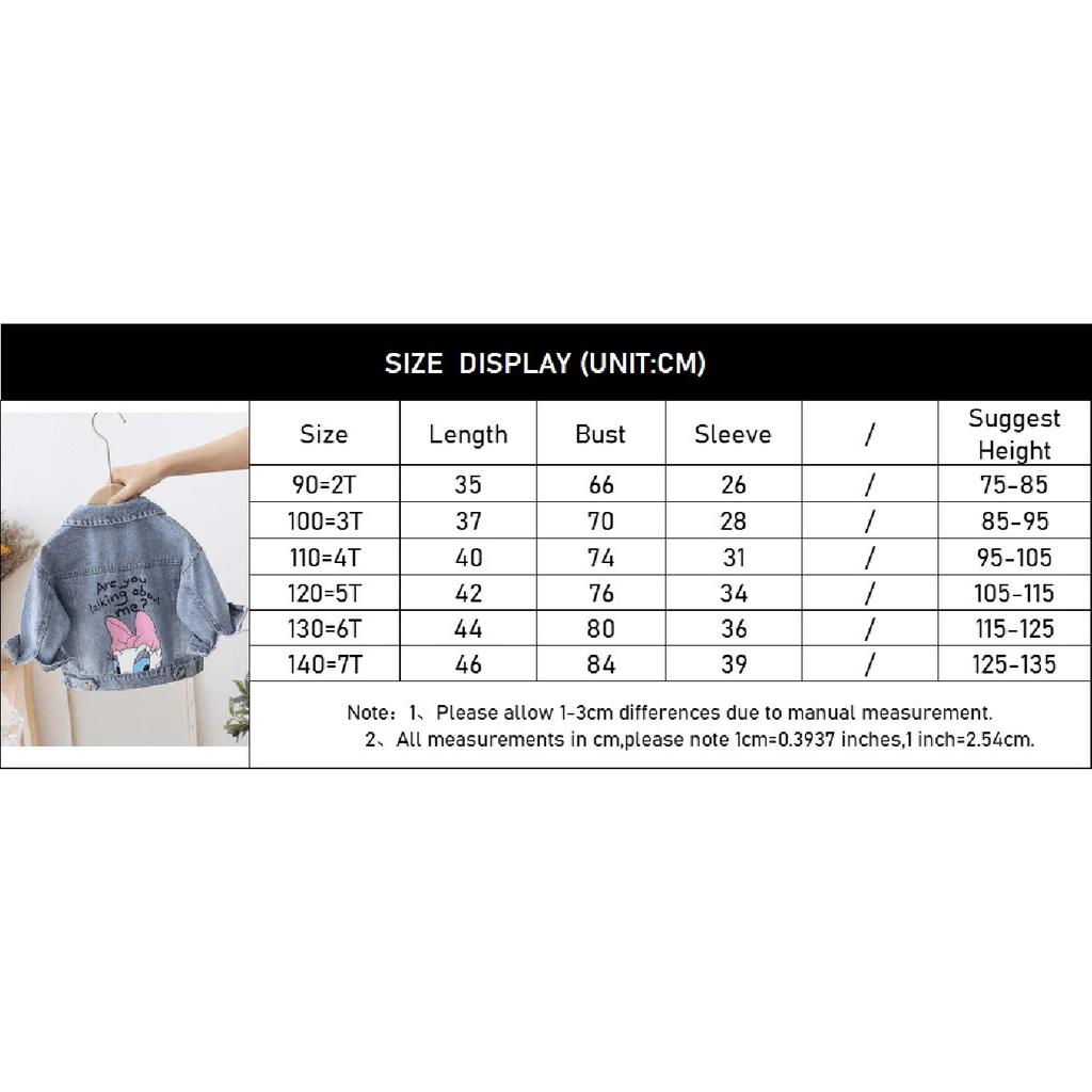 2023 Fashion Cartoon Daisy Denim Jacket For Girls Coat Spring Autumn Children Outerwear Kids Casual Jackets Costume 2-7 Years